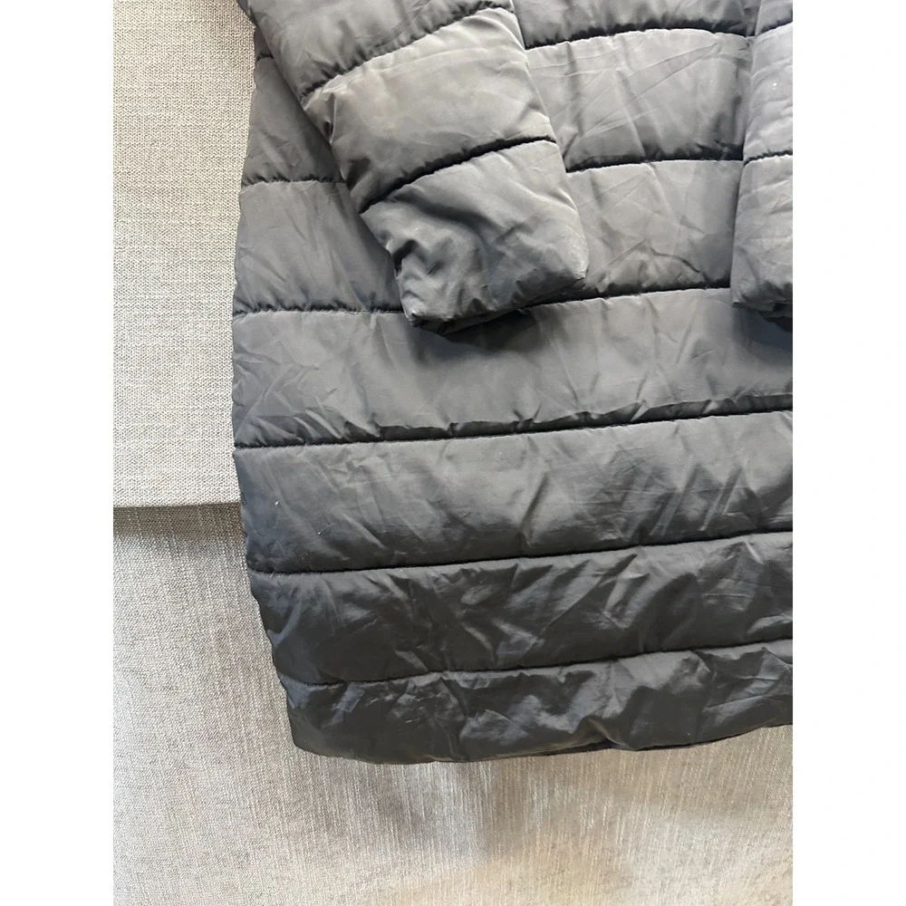 IloveSIA Puffer Jacket Womens 10 Black Lined Insulated Snap Front Hooded Winter‎